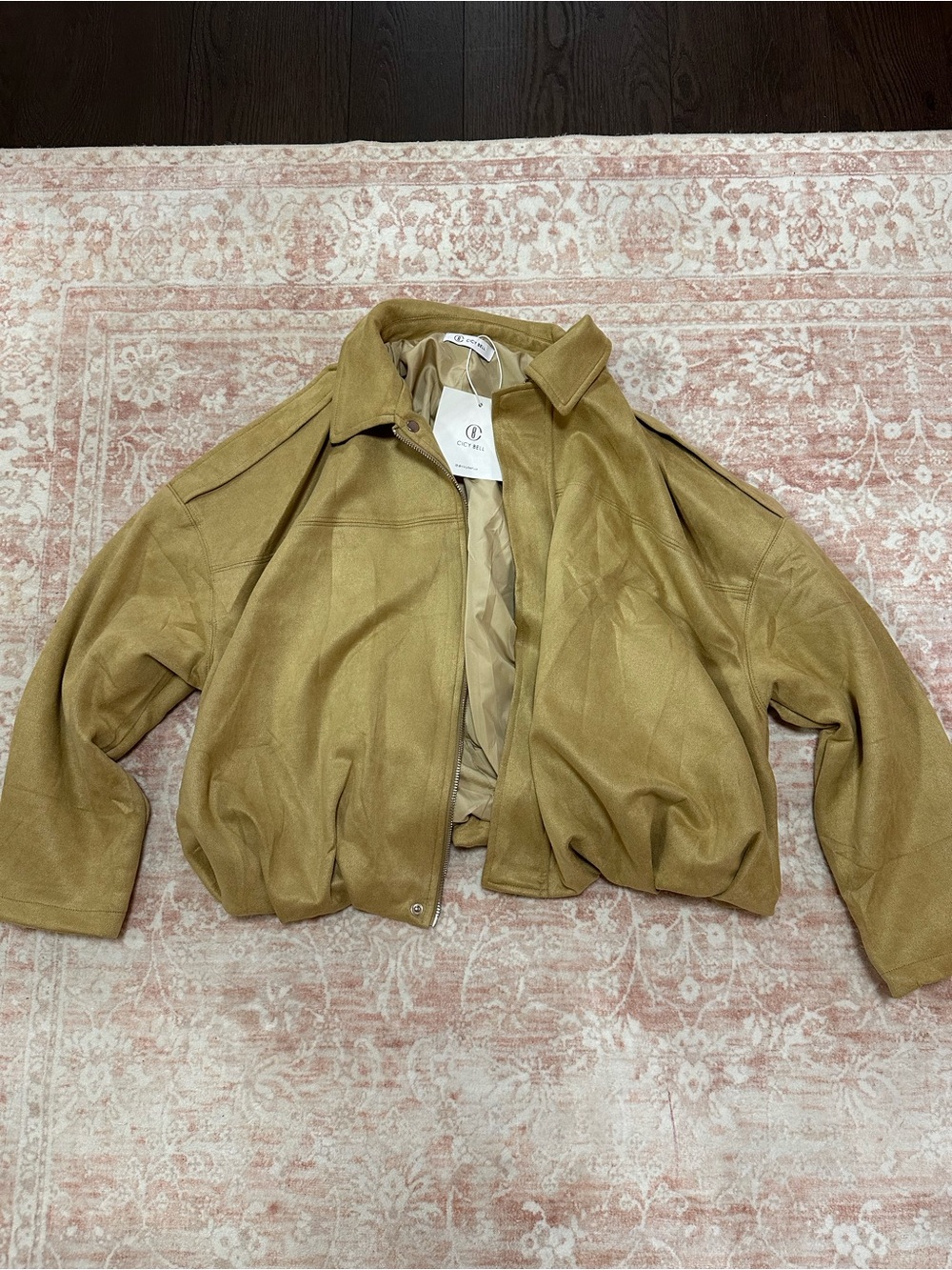 NWT 🤎 Suede Bubble Oversized Jacket - Picture 3 of 14